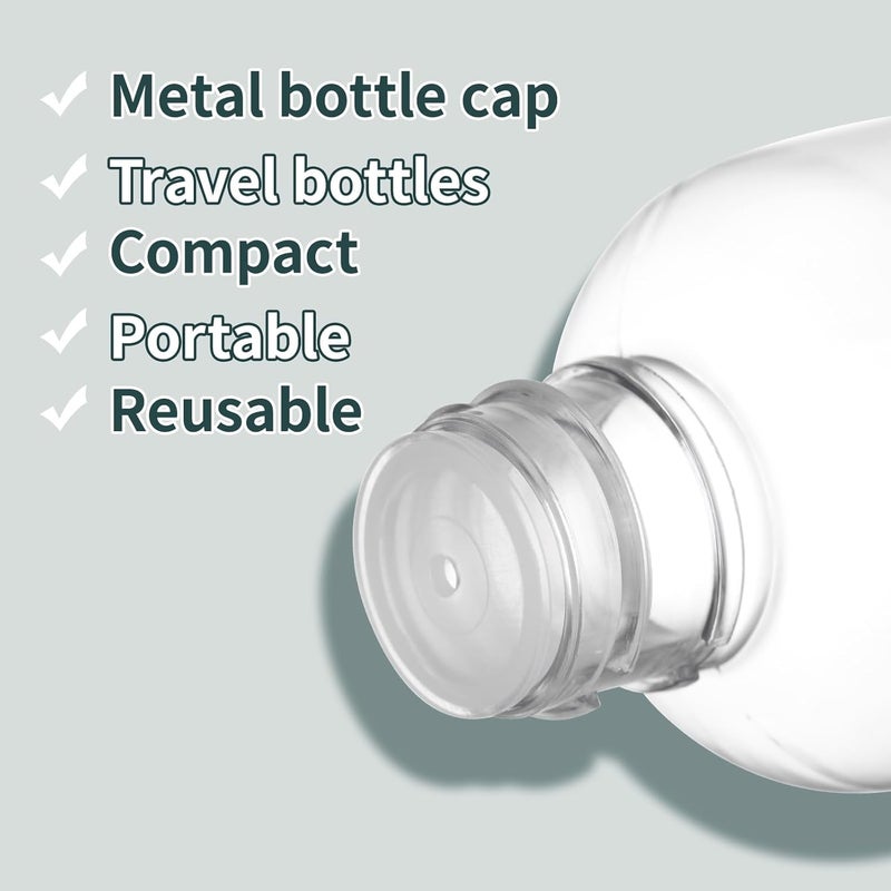 Tekson Plastic Travel Size Bottles 3.4 oz, Mouthwash Bottle, Refillable Containers for Cosmetic with Gold Screw Cap for Travel Essentials (100ml, Clear) - Image 4